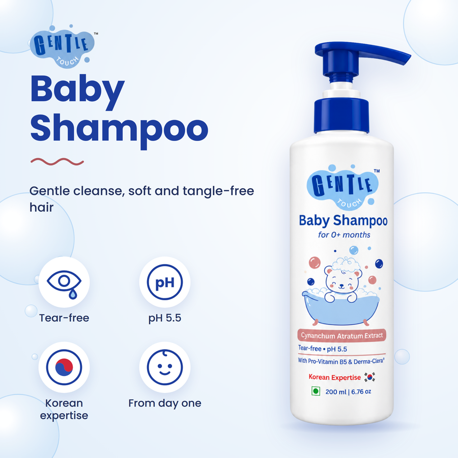 Gentle Touch Baby Shampoo | Derma-Clera® + Pro-Vitamin B5 | Tear-Free Conditioning Amino-Acid Shampoo