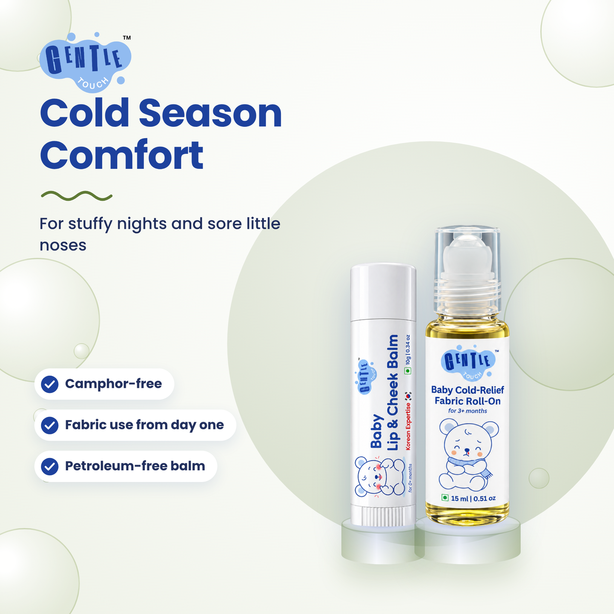 Cold Season Comfort | Baby Roll-On + Lip Balm