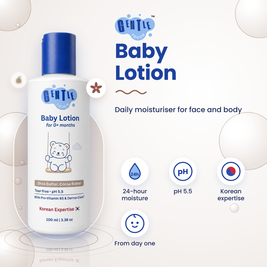 Gentle Touch Baby Lotion | Derma-Clera® + Shea & Cocoa Butter | PEG-Free 24-Hour Barrier Moisturiser