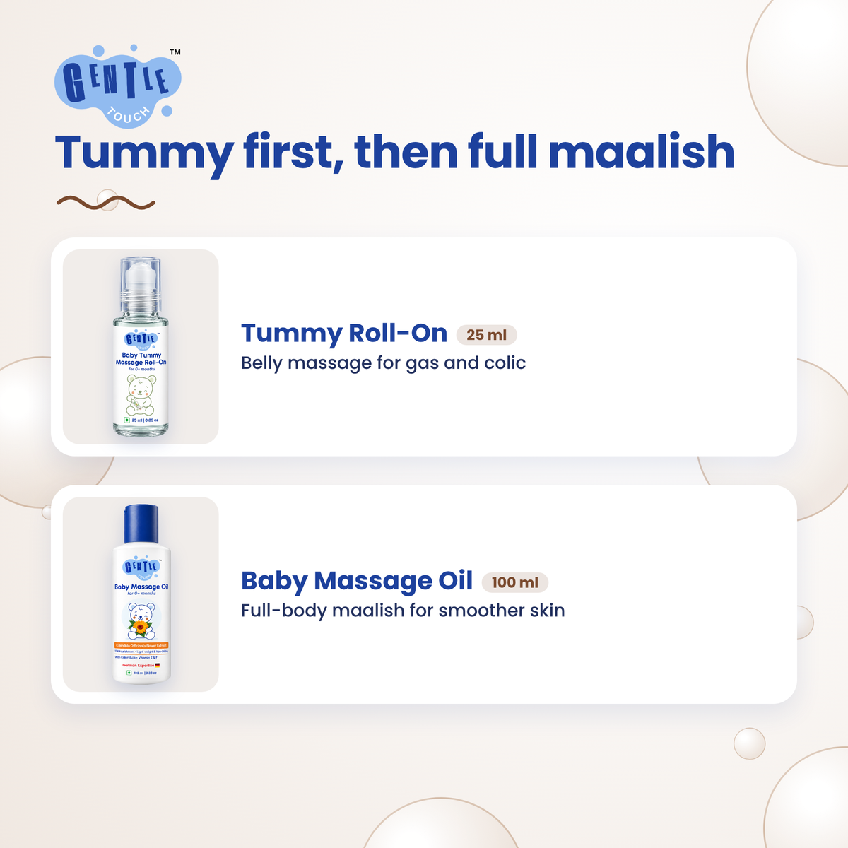 Tummy Massage Ritual | Baby Roll-On + Oil