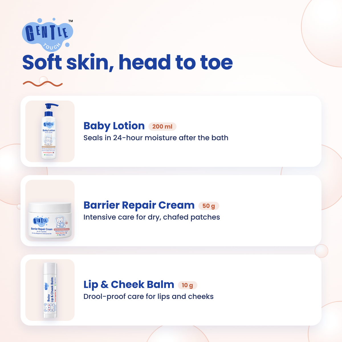 Komal Trio | Baby Lotion, Cream & Lip Balm