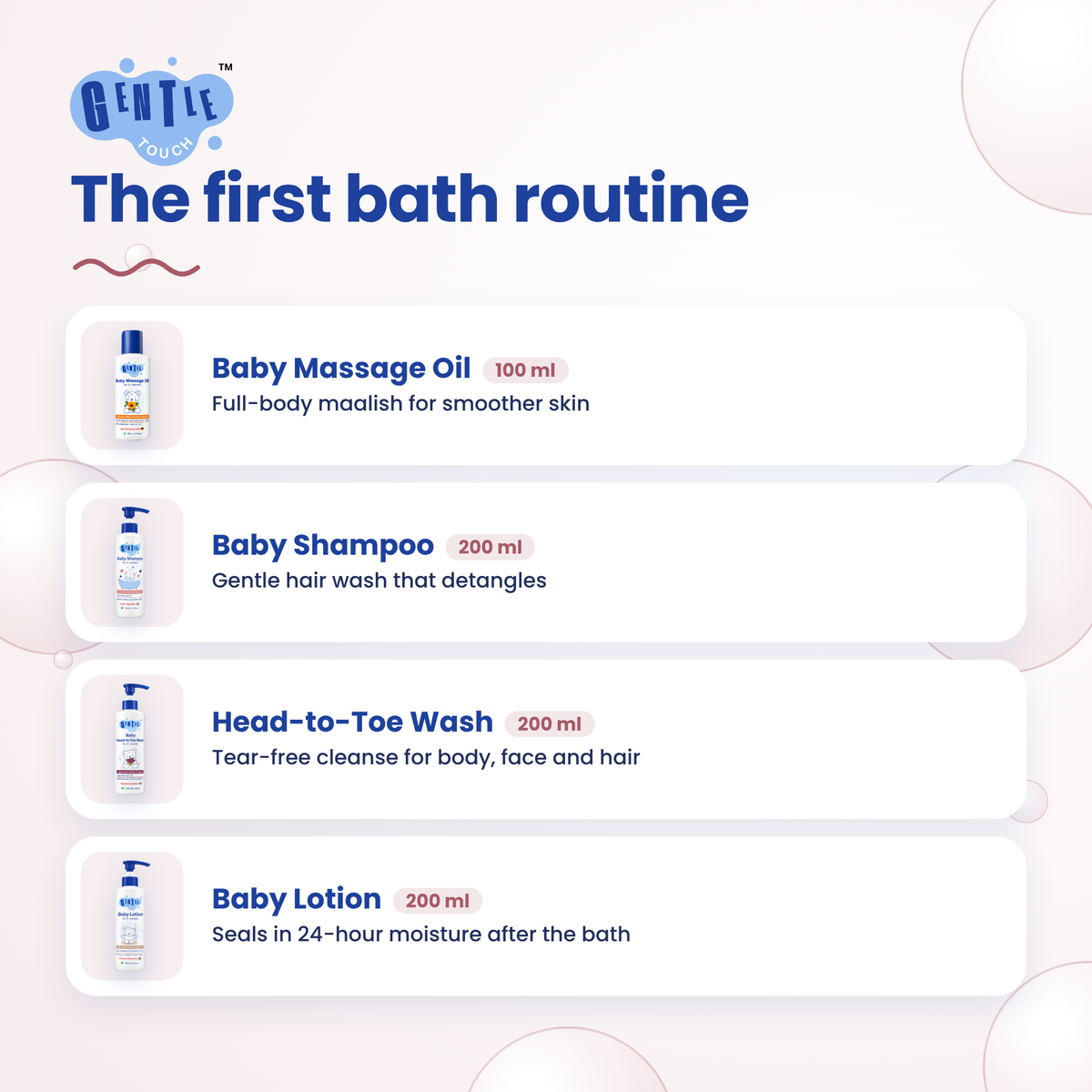 Newborn Bath Ritual | Baby Massage & Bath Set