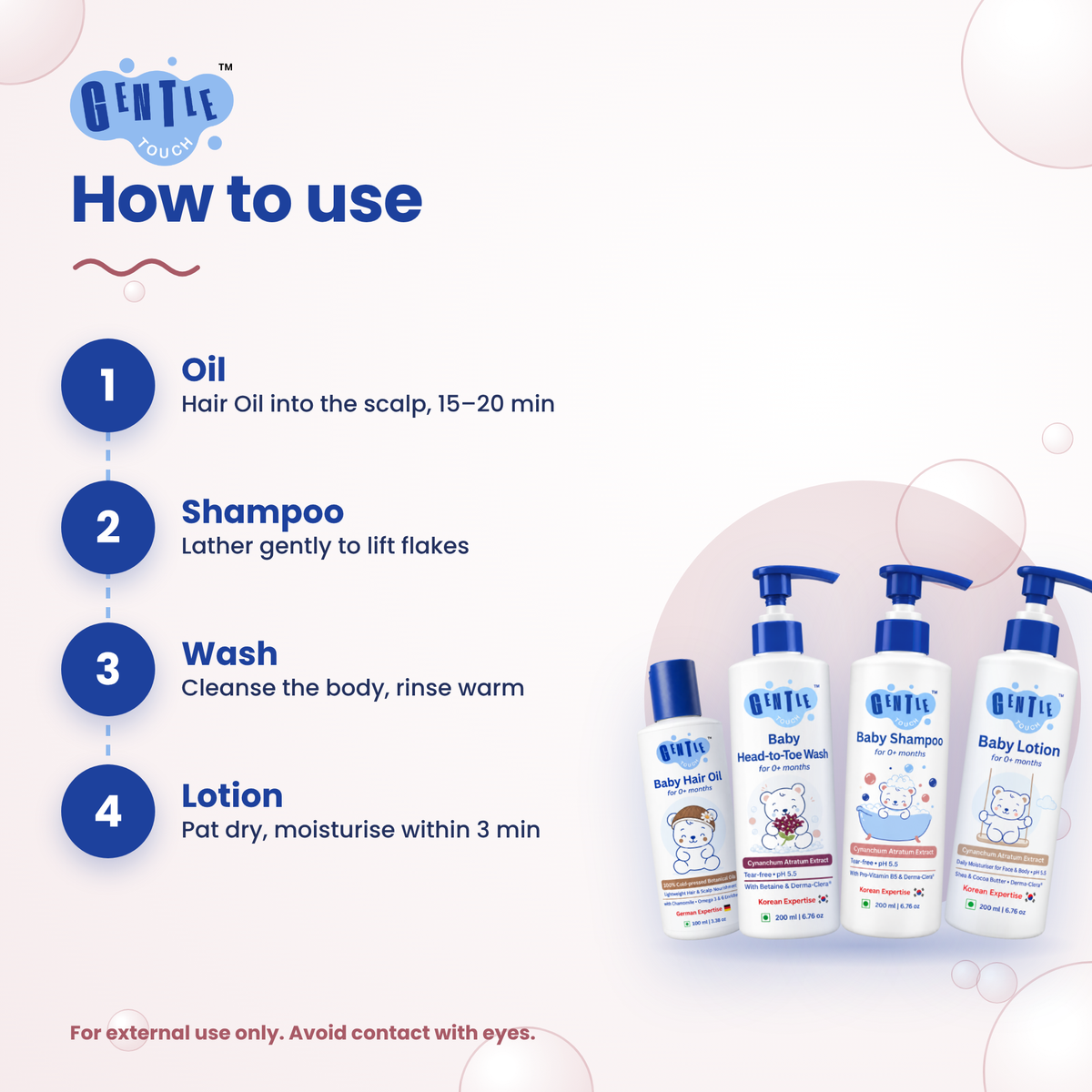 Complete Bath Ritual | 4-Step Baby Bath Set