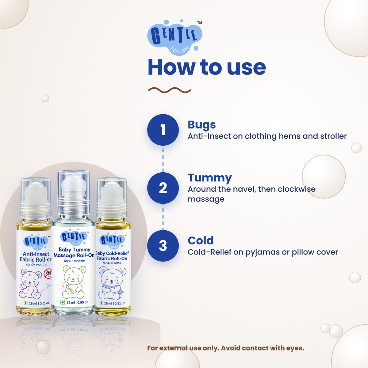Roll-On Trio | Baby Insect, Tummy & Cold Care