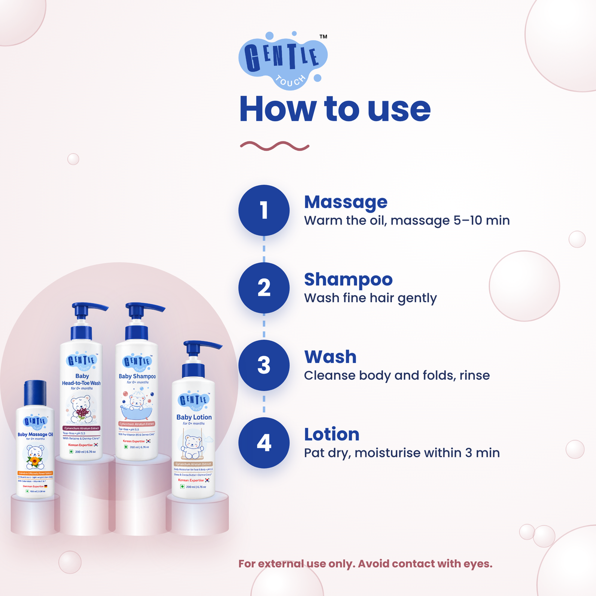 Newborn Bath Ritual | Baby Massage & Bath Set