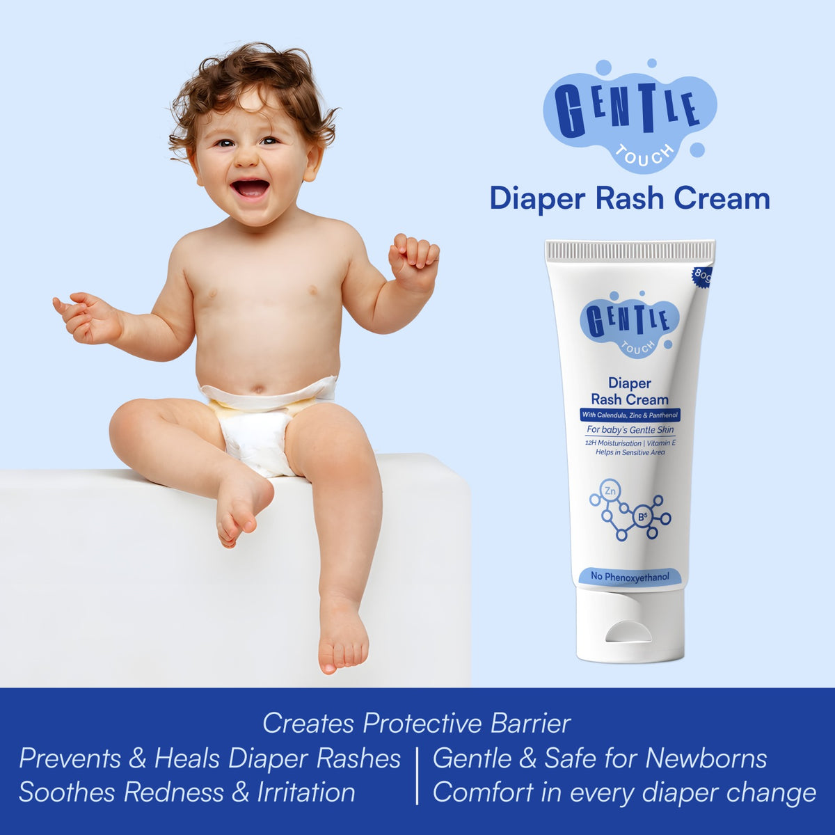 Organic Calendula Baby Rash Cream |With Zinc & Panthenol | pH 5.5